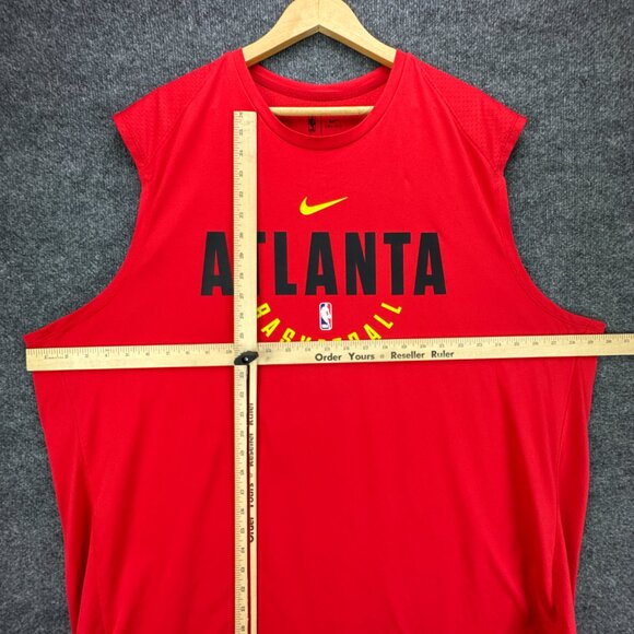 Nike Atlanta Hawks NBA Team-Issued Dri-Fit Practice Jersey 4XL Red 2017 HSE RARE - Picture 13 of 14